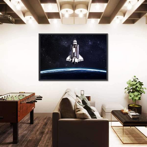 Space Shuttle Taking Off On A Mission Canvas Wall Art-3 Horizontal-Gallery Wrap-25" x 16"-Tiaracle
