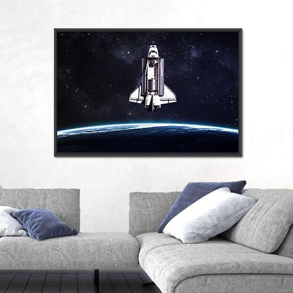 Space Shuttle Taking Off On A Mission Canvas Wall Art-3 Horizontal-Gallery Wrap-25" x 16"-Tiaracle