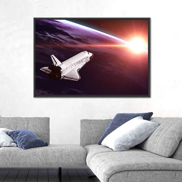 Space Shuttle Taking Off On A Mission Panoramic Canvas Wall Art-1 Piece-36" x 12"-Tiaracle