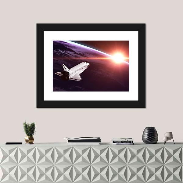 Space Shuttle Taking Off On A Mission Panoramic Canvas Wall Art-1 Piece-36" x 12"-Tiaracle