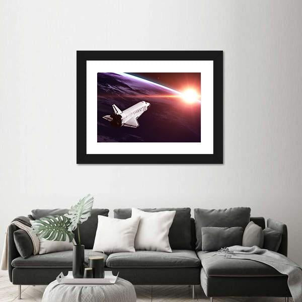 Space Shuttle Taking Off On A Mission Panoramic Canvas Wall Art-1 Piece-36" x 12"-Tiaracle