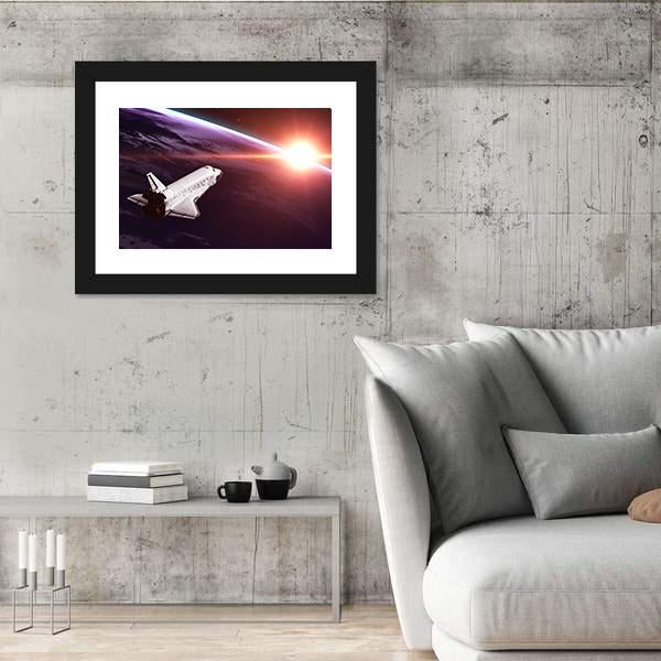 Space Shuttle Taking Off On A Mission Panoramic Canvas Wall Art-1 Piece-36" x 12"-Tiaracle