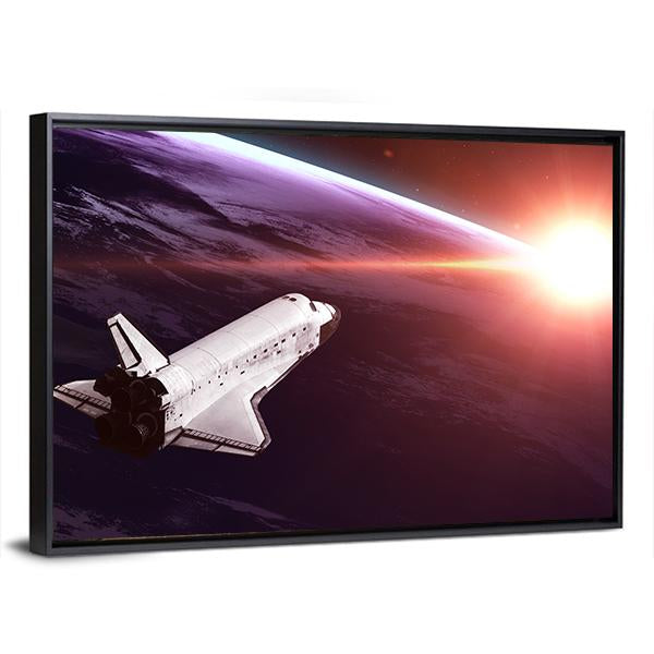Space Shuttle Taking Off On A Mission Panoramic Canvas Wall Art-1 Piece-36" x 12"-Tiaracle