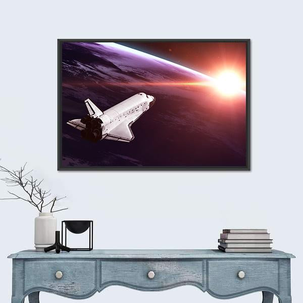 Space Shuttle Taking Off On A Mission Panoramic Canvas Wall Art-1 Piece-36" x 12"-Tiaracle