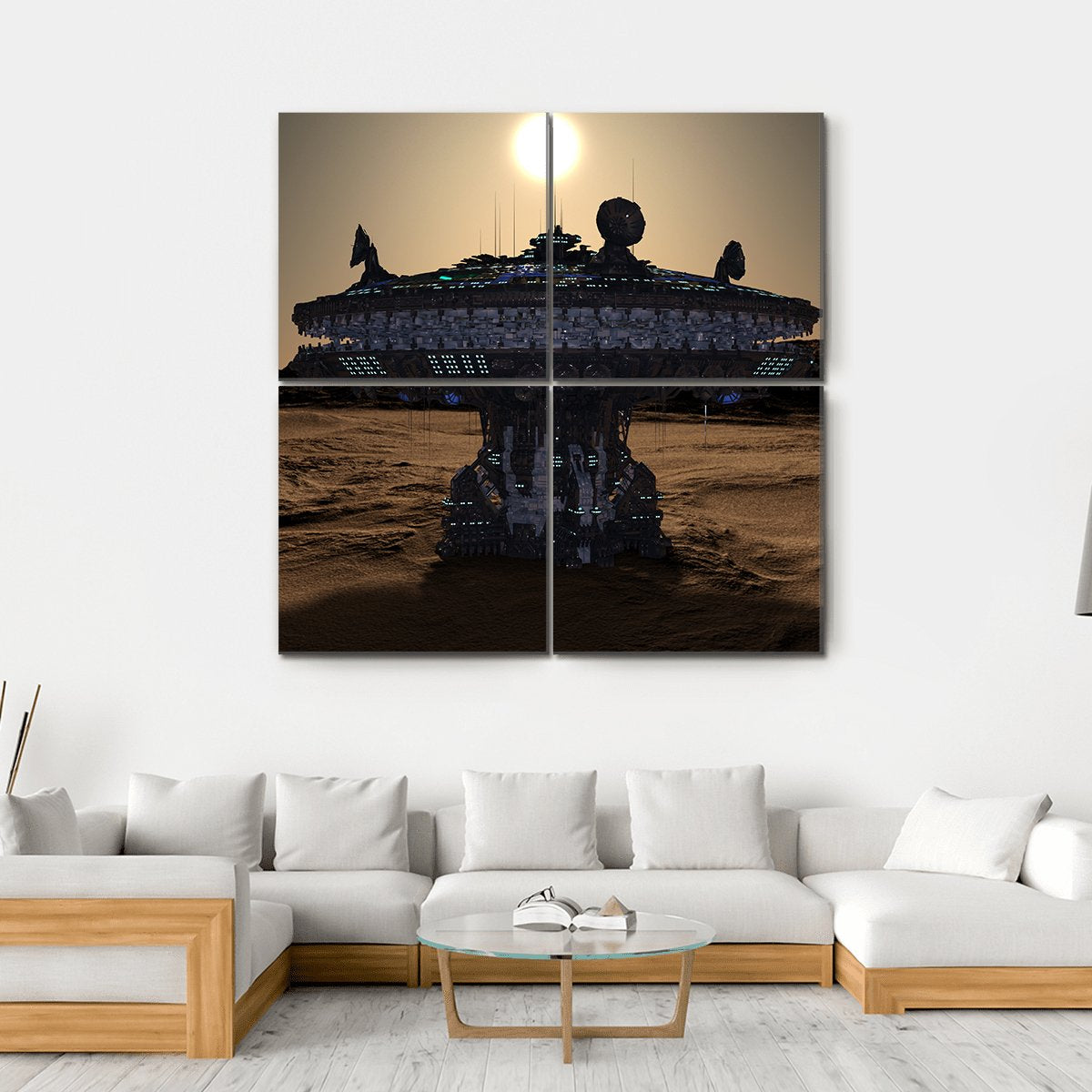 Space Station Canvas Wall Art-4 Square-Gallery Wrap-17" x 17"-Tiaracle