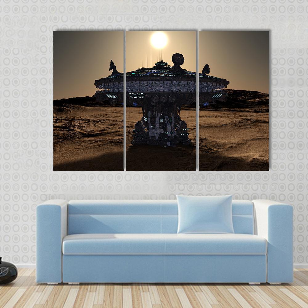 Space Station Canvas Wall Art-3 Horizontal-Gallery Wrap-37" x 24"-Tiaracle