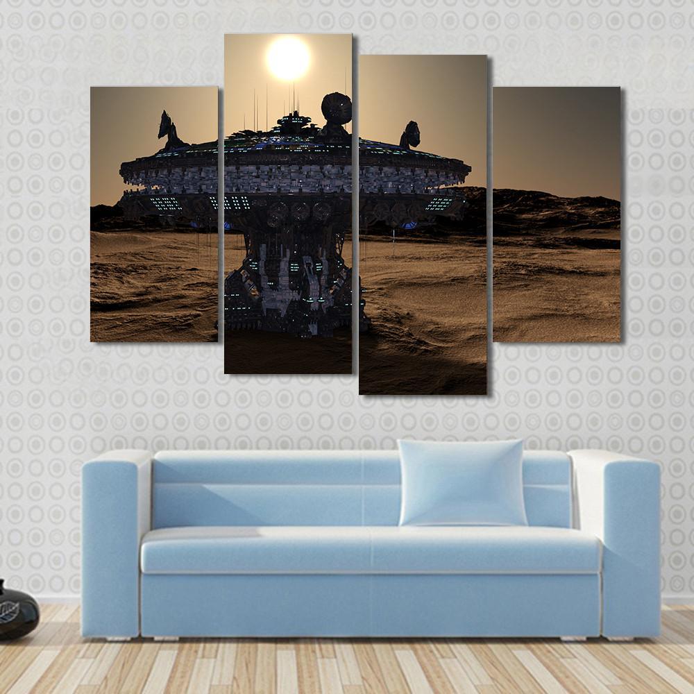 Space Station Canvas Wall Art-4 Pop-Gallery Wrap-50" x 32"-Tiaracle