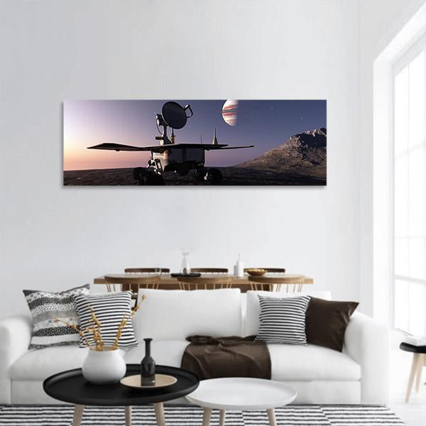 Space Transport On Planet Panoramic Canvas Wall Art-1 Piece-36" x 12"-Tiaracle