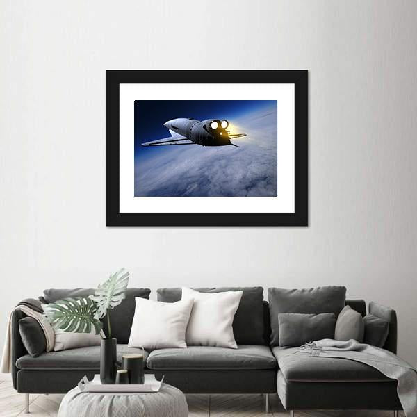 Space Transport On The Sky Canvas Wall Art-3 Horizontal-Gallery Wrap-25" x 16"-Tiaracle