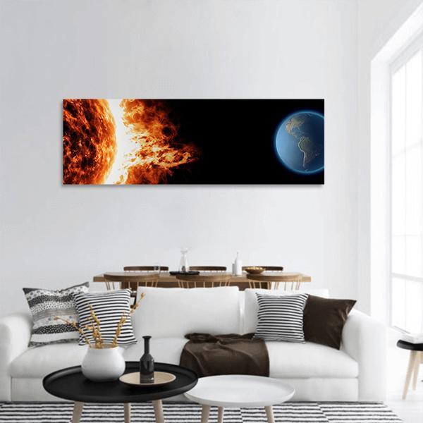 Space Universe Panoramic Canvas Wall Art-1 Piece-36" x 12"-Tiaracle