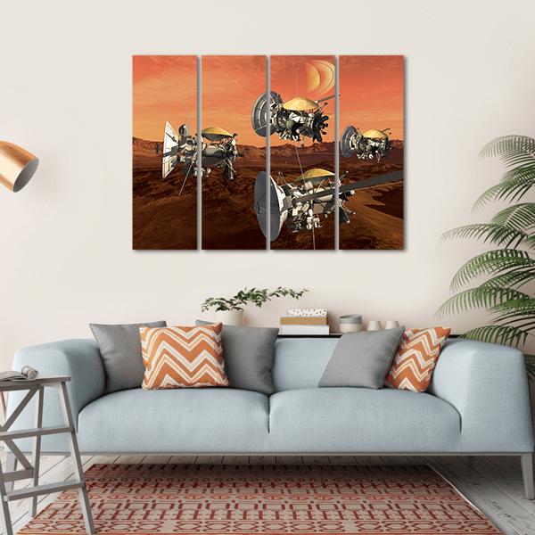 Spacecraft Probes On Mars Canvas Wall Art-1 Piece-Gallery Wrap-36" x 24"-Tiaracle