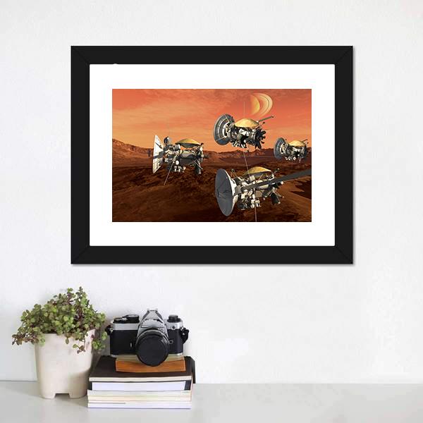 Spacecraft Probes On Mars Panoramic Canvas Wall Art-1 Piece-36" x 12"-Tiaracle