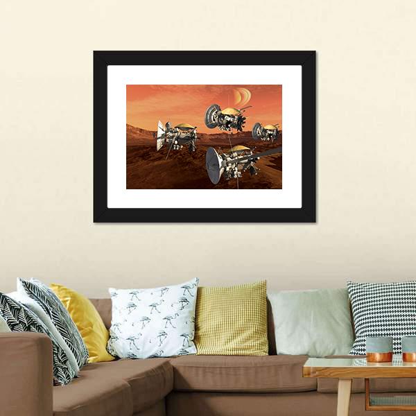 Spacecraft Probes On Mars Panoramic Canvas Wall Art-1 Piece-36" x 12"-Tiaracle