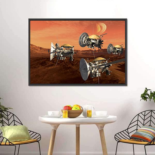 Spacecraft Probes On Mars Panoramic Canvas Wall Art-1 Piece-36" x 12"-Tiaracle