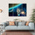 Spaceship Approaching A Planet Canvas Wall Art-4 Horizontal-Gallery Wrap-34" x 24"-Tiaracle