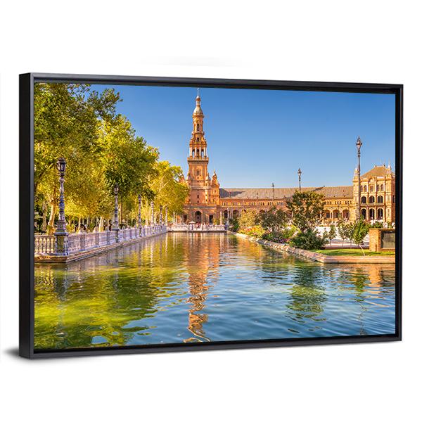 Spain At Spanish Square Canvas Wall Art-3 Horizontal-Gallery Wrap-25" x 16"-Tiaracle