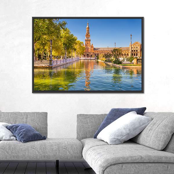 Spain At Spanish Square Canvas Wall Art-3 Horizontal-Gallery Wrap-25" x 16"-Tiaracle
