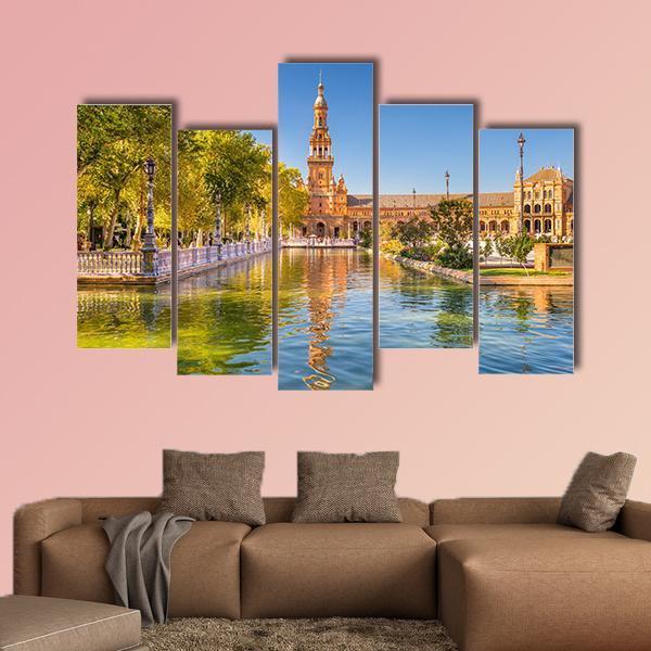 Spain At Spanish Square Canvas Wall Art-5 Pop-Gallery Wrap-47" x 32"-Tiaracle