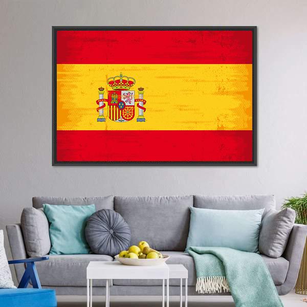 Spain Flag Canvas Wall Art-3 Horizontal-Gallery Wrap-25" x 16"-Tiaracle