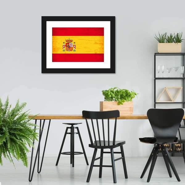Spain Flag Canvas Wall Art-3 Horizontal-Gallery Wrap-25" x 16"-Tiaracle