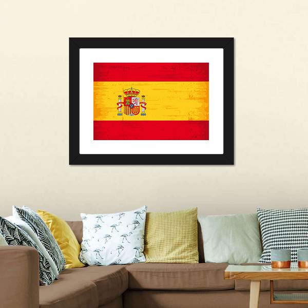 Spain Flag Canvas Wall Art-3 Horizontal-Gallery Wrap-25" x 16"-Tiaracle