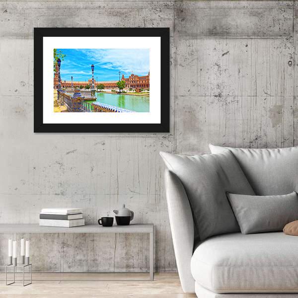 Spain Square In Seville Spain Canvas Wall Art-3 Horizontal-Gallery Wrap-25" x 16"-Tiaracle