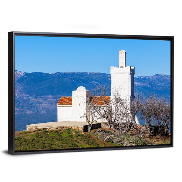 Spanish Mosque In Chefchaouen Morocco Canvas Wall Art-3 Horizontal-Gallery Wrap-25" x 16"-Tiaracle