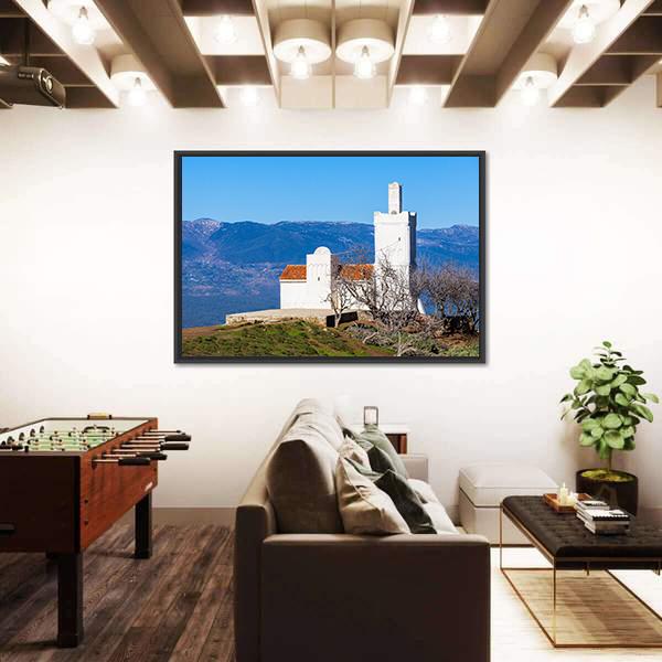Spanish Mosque In Chefchaouen Morocco Canvas Wall Art-3 Horizontal-Gallery Wrap-25" x 16"-Tiaracle