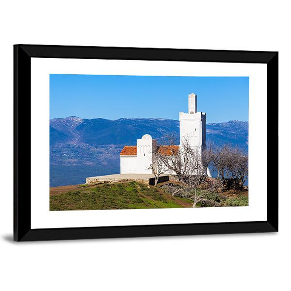 Spanish Mosque In Chefchaouen Morocco Canvas Wall Art-3 Horizontal-Gallery Wrap-25" x 16"-Tiaracle