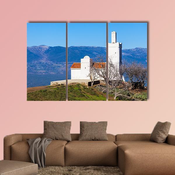 Spanish Mosque In Chefchaouen Morocco Canvas Wall Art-3 Horizontal-Gallery Wrap-37" x 24"-Tiaracle