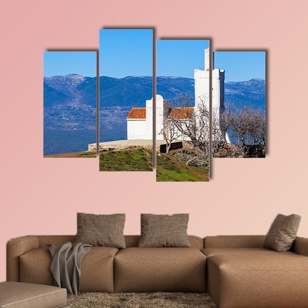 Spanish Mosque In Chefchaouen Morocco Canvas Wall Art-4 Pop-Gallery Wrap-50" x 32"-Tiaracle