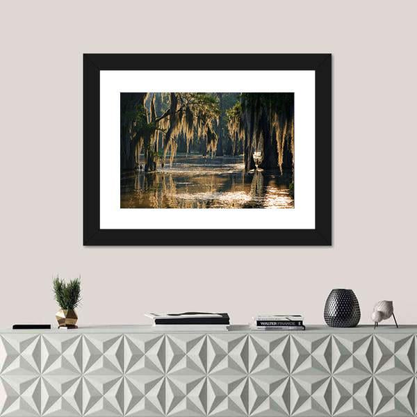 Spanish Moss In The Louisiana Bayou Canvas Wall Art-3 Horizontal-Gallery Wrap-25&quot; x 16&quot;-Tiaracle