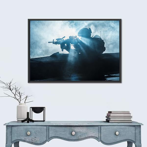 Special Forces Marine Operators Canvas Wall Art-1 Piece-Floating Frame-24" x 16"-Tiaracle