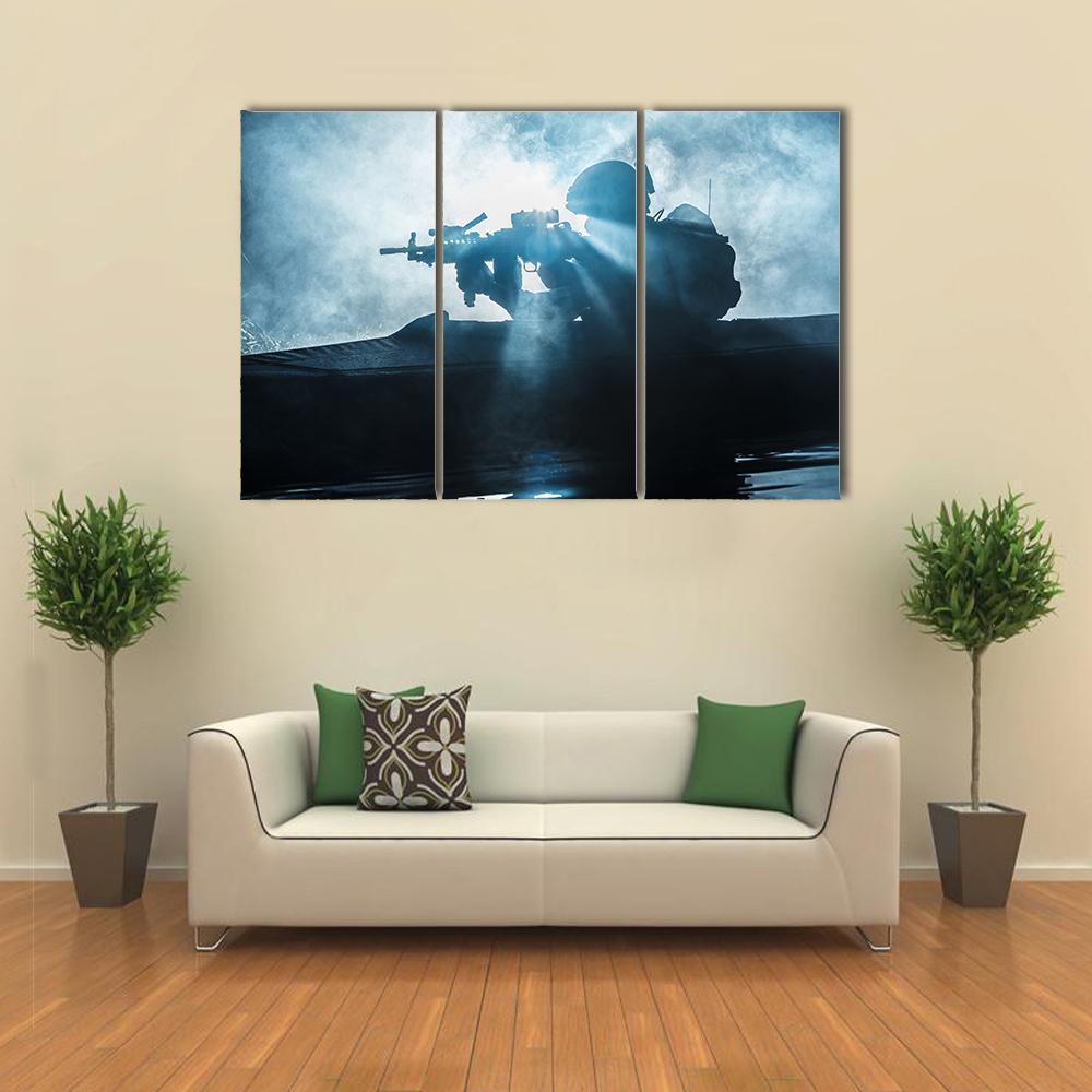 Special Forces Marine Operators Canvas Wall Art-3 Horizontal-Gallery Wrap-37" x 24"-Tiaracle