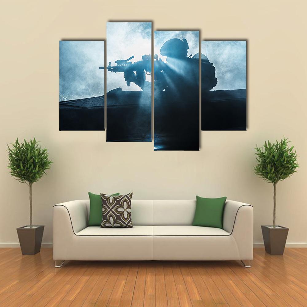 Special Forces Marine Operators Canvas Wall Art-4 Pop-Gallery Wrap-50" x 32"-Tiaracle