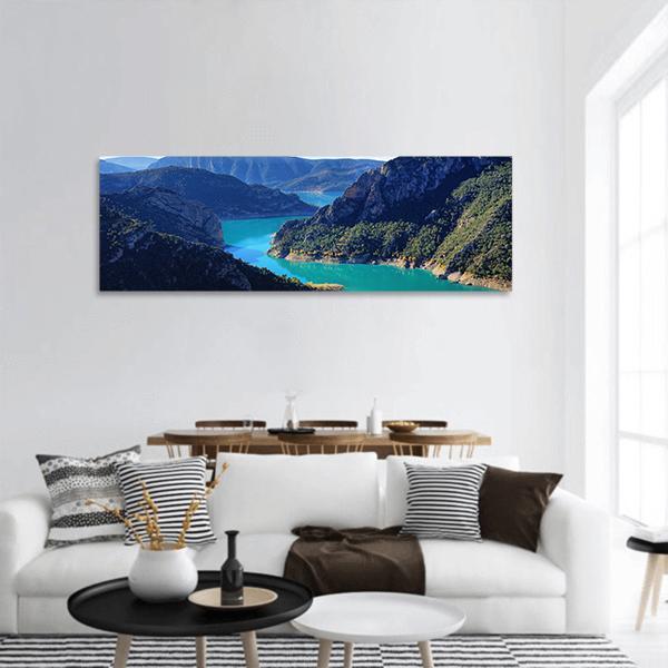 Spectacular Cliff In Catalonia Panoramic Canvas Wall Art-1 Piece-36" x 12"-Tiaracle