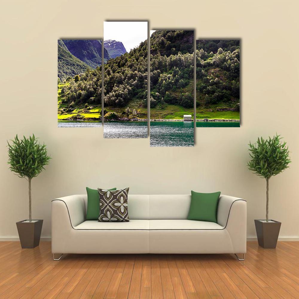 Spectacular Norwegian Fjord Canvas Wall Art-4 Pop-Gallery Wrap-50" x 32"-Tiaracle