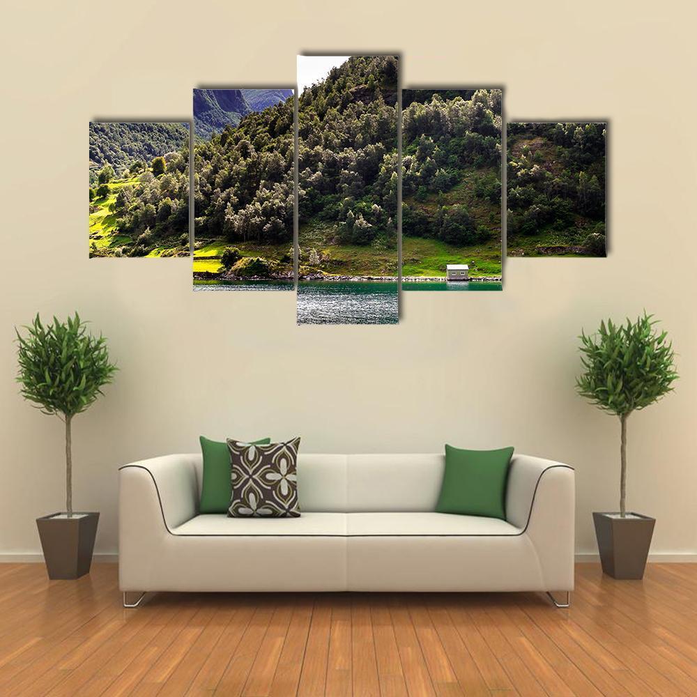 Spectacular Norwegian Fjord Canvas Wall Art-5 Star-Gallery Wrap-62" x 32"-Tiaracle