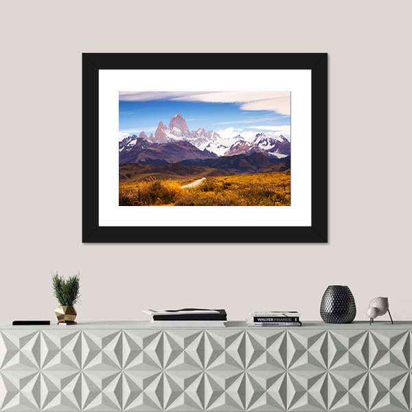 Spectacular View On Fitz Roy Mount Canvas Wall Art-1 Piece-Framed Print-20" x 16"-Tiaracle