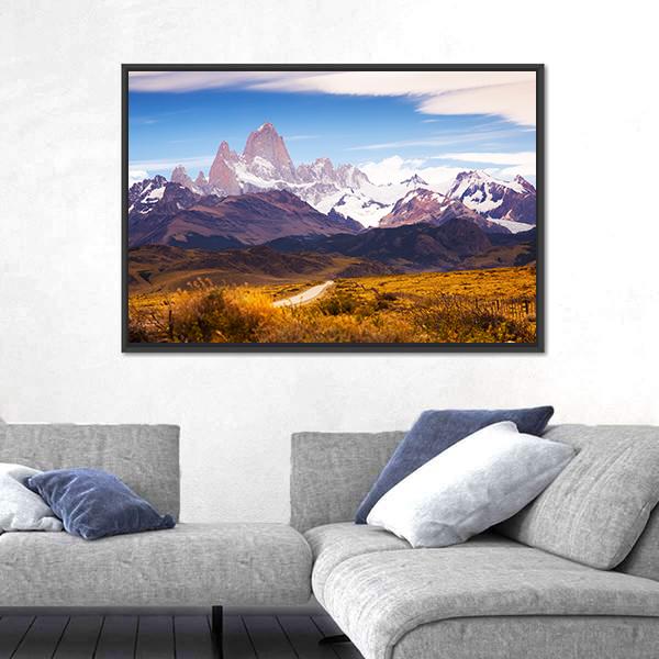 Spectacular View On Fitz Roy Mount Canvas Wall Art-3 Horizontal-Gallery Wrap-25" x 16"-Tiaracle