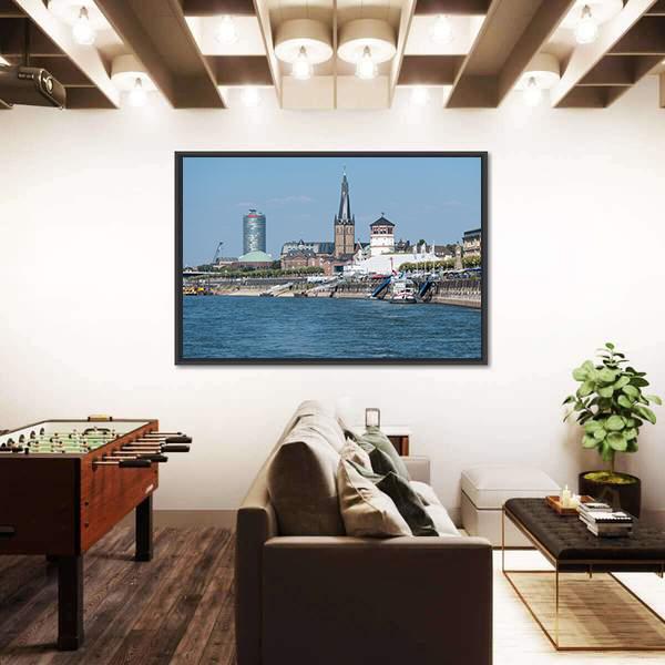 Spectecular View On The Rhine Promenade Canvas Wall Art-3 Horizontal-Gallery Wrap-25" x 16"-Tiaracle