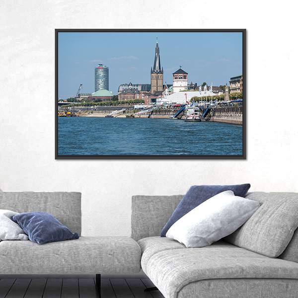 Spectecular View On The Rhine Promenade Canvas Wall Art-3 Horizontal-Gallery Wrap-25" x 16"-Tiaracle