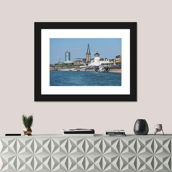 Spectecular View On The Rhine Promenade Canvas Wall Art-1 Piece-Framed Print-20" x 16"-Tiaracle