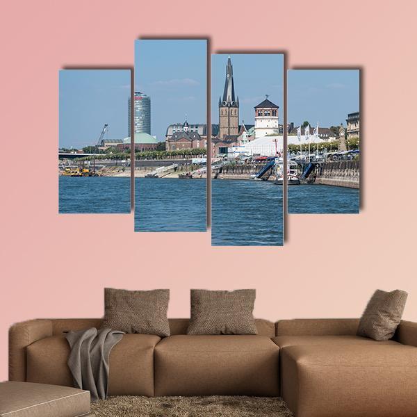 Spectecular View On The Rhine Promenade Canvas Wall Art-4 Pop-Gallery Wrap-50" x 32"-Tiaracle