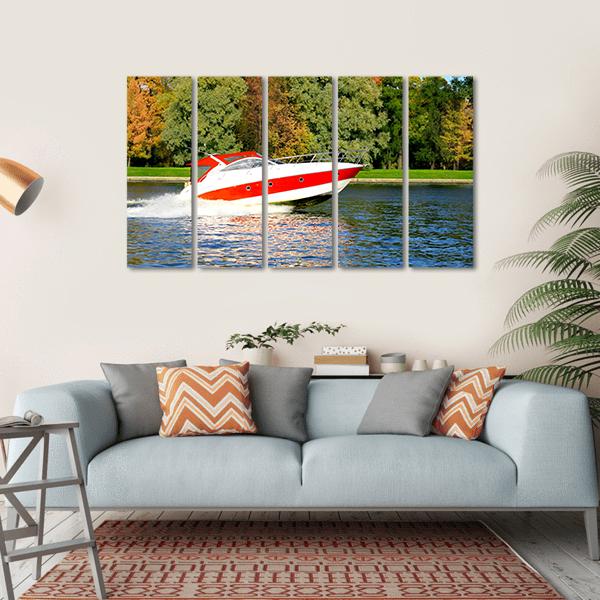 Speed Boat Fast And Furious Canvas Wall Art-5 Horizontal-Gallery Wrap-22" x 12"-Tiaracle