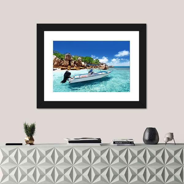 Speed Boat On Coco Island Panoramic Canvas Wall Art-1 Piece-36" x 12"-Tiaracle