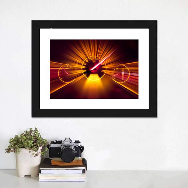 Speedometer Concept Canvas Wall Art-1 Piece-Framed Print-20" x 16"-Tiaracle