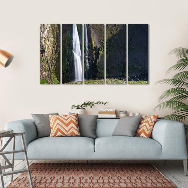 Spekes Mill Mouth Waterfall Canvas Wall Art-5 Horizontal-Gallery Wrap-22" x 12"-Tiaracle