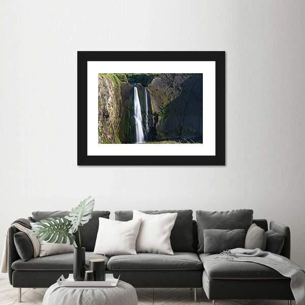 Spekes Mill Mouth Waterfall Canvas Wall Art-3 Horizontal-Gallery Wrap-25" x 16"-Tiaracle