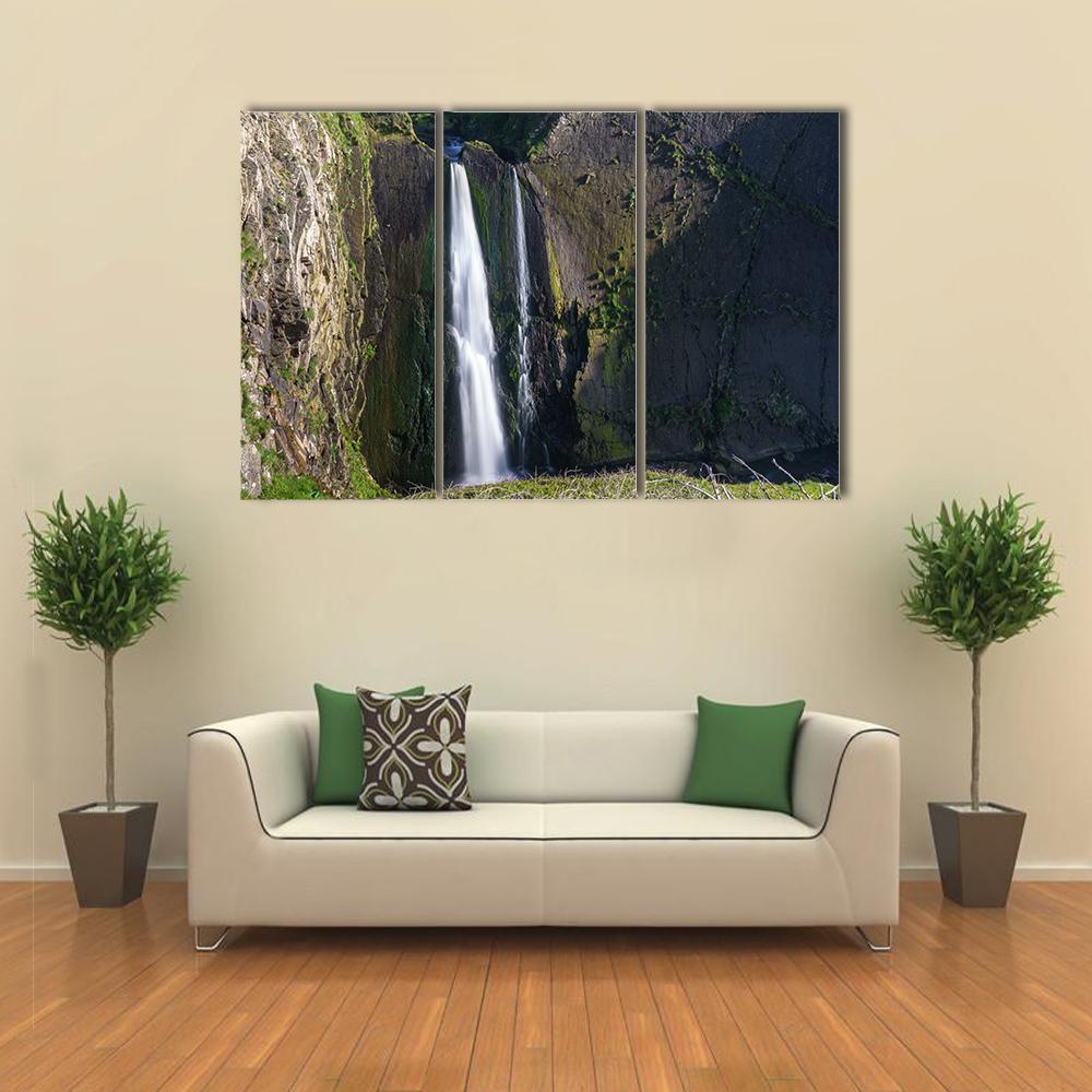 Spekes Mill Mouth Waterfall Canvas Wall Art-3 Horizontal-Gallery Wrap-37" x 24"-Tiaracle